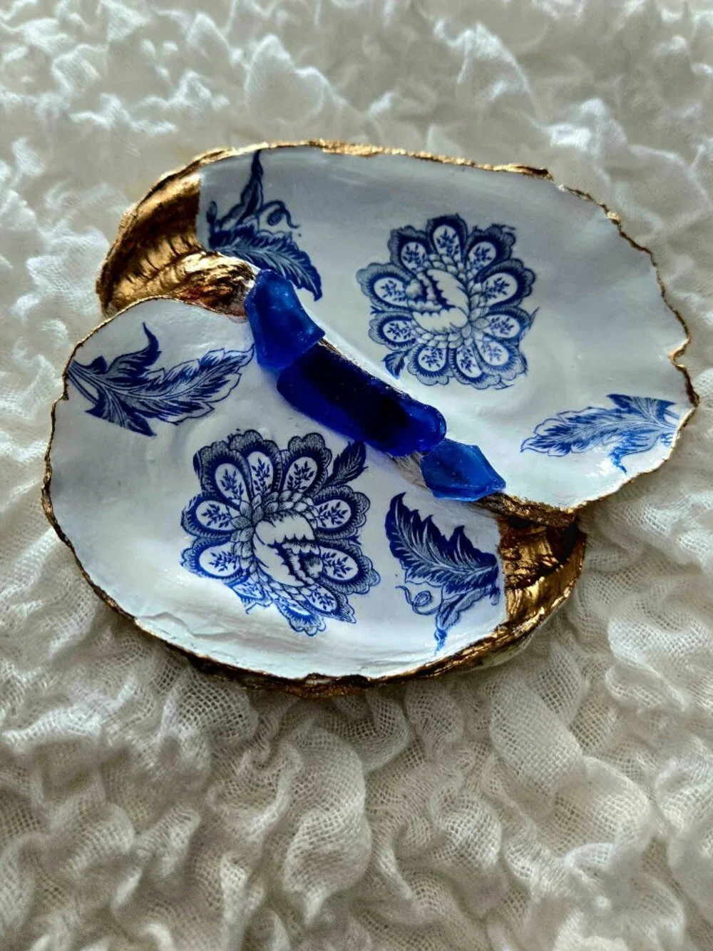 Handmade blue white